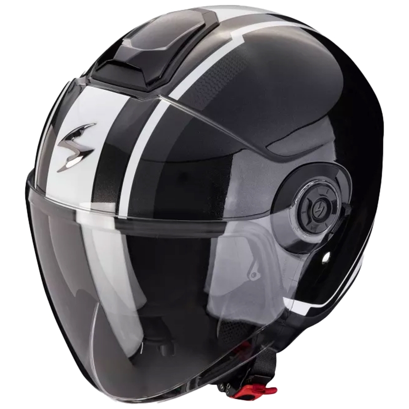 Отворена мотоциклетна каска Scorpion CORPION EXO-CITY II VEL металик черно и бяло разпродажба