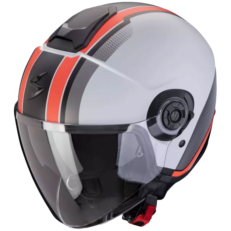 Отворена мотоциклетна каска Scorpion CORPION EXO-CITY II VEL матова сиво-червена