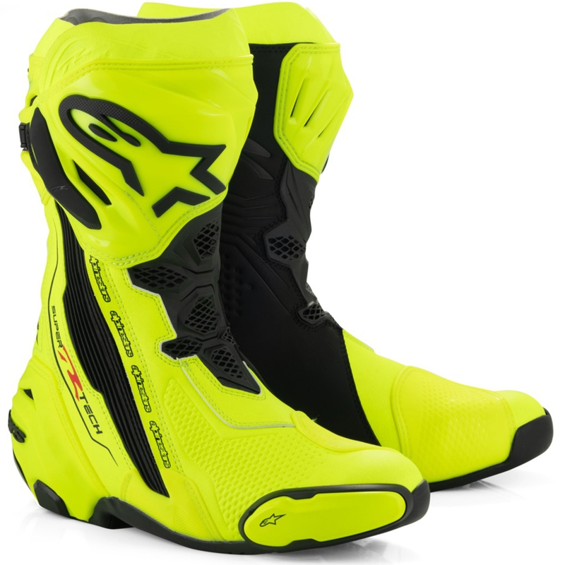 Мотоциклетни ботуши Alpinestars Supertech R, флуоресцентно жълто-черни