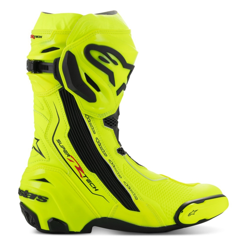 Мотоциклетни ботуши Alpinestars Supertech R, флуоресцентно жълто-черни