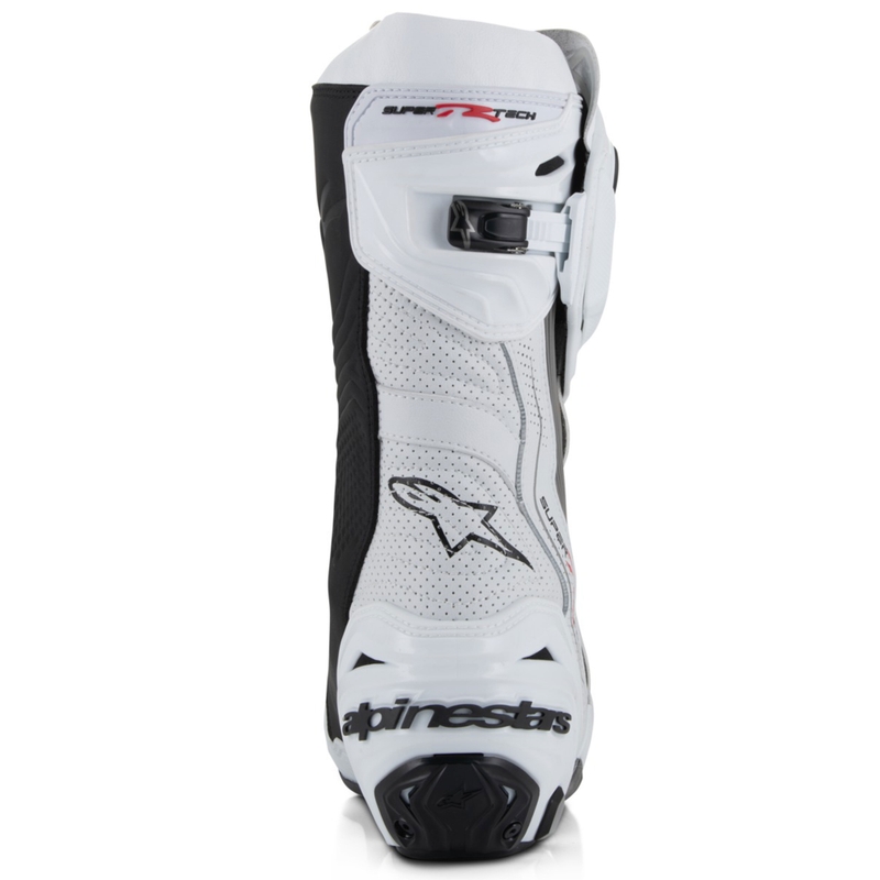 Мотоциклетни ботуши Alpinestars Supertech R Vented, бяло-светлосиво-черно