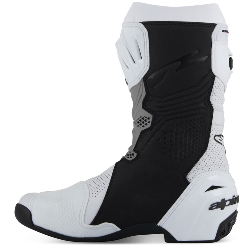 Мотоциклетни ботуши Alpinestars Supertech R Vented, бяло-светлосиво-черно