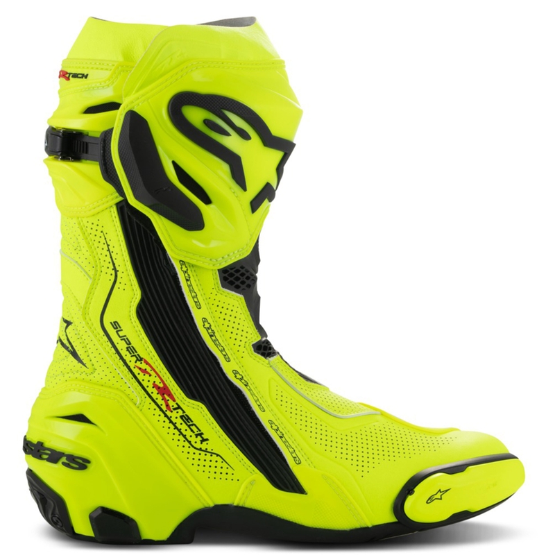 Мотоциклетни ботуши Alpinestars Supertech R Vented, флуоресцентно жълто-черни