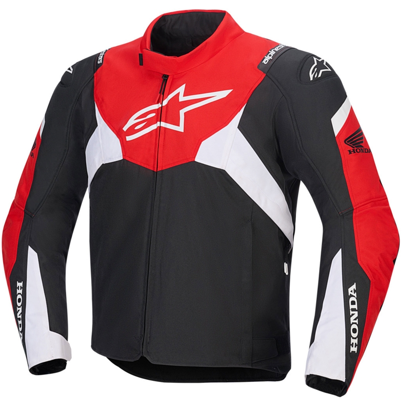 Водоустойчиво мотоциклетно яке Alpinestars T-Jaws V4, колекция Honda, черно-червено-бяло