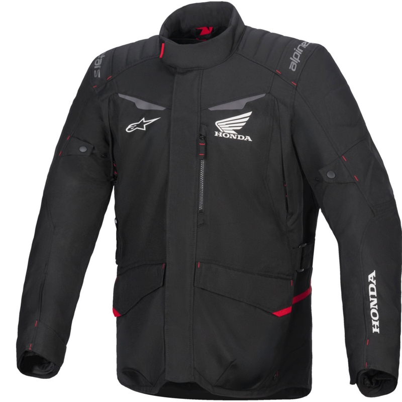 Водоустойчиво мотоциклетно яке Alpinestars ST-1 от колекция Honda, черно-червено