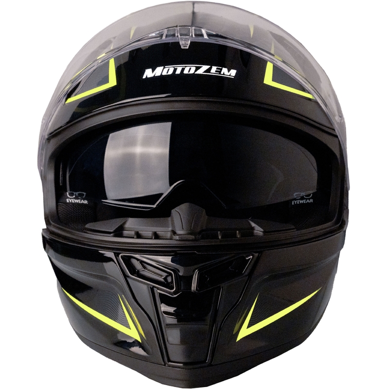 Мотоциклетна каска MotoZem Guardian, черно-жълта - II. качество