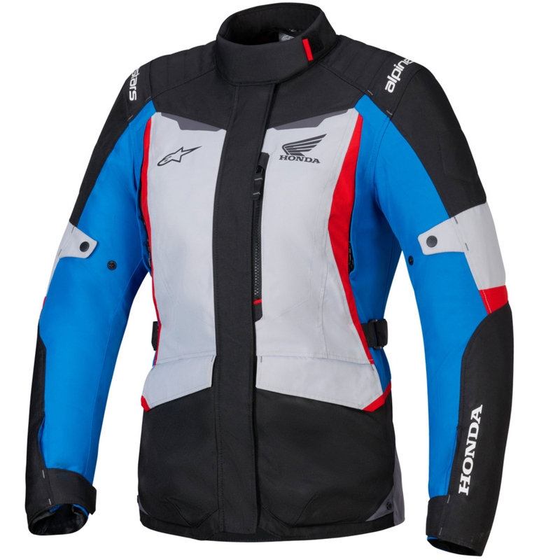 Дамско мотоциклетно яке Alpinestars Stella ST-1, водоустойчиво, колекция Honda, сиво-синьо-черно-червено