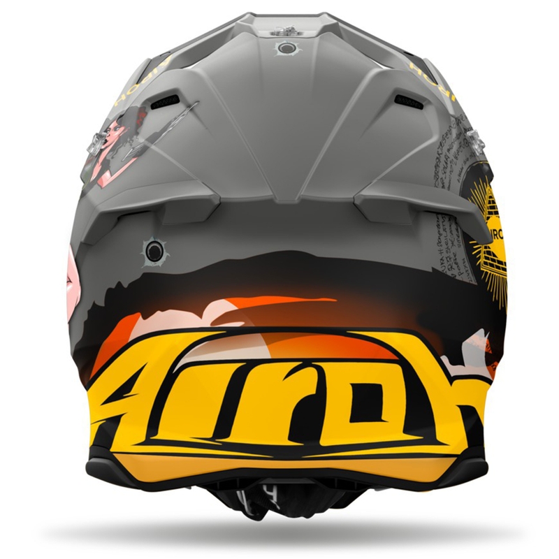 Каска за мотокрос Airoh Twist 3 Adventure, сиво-жълта