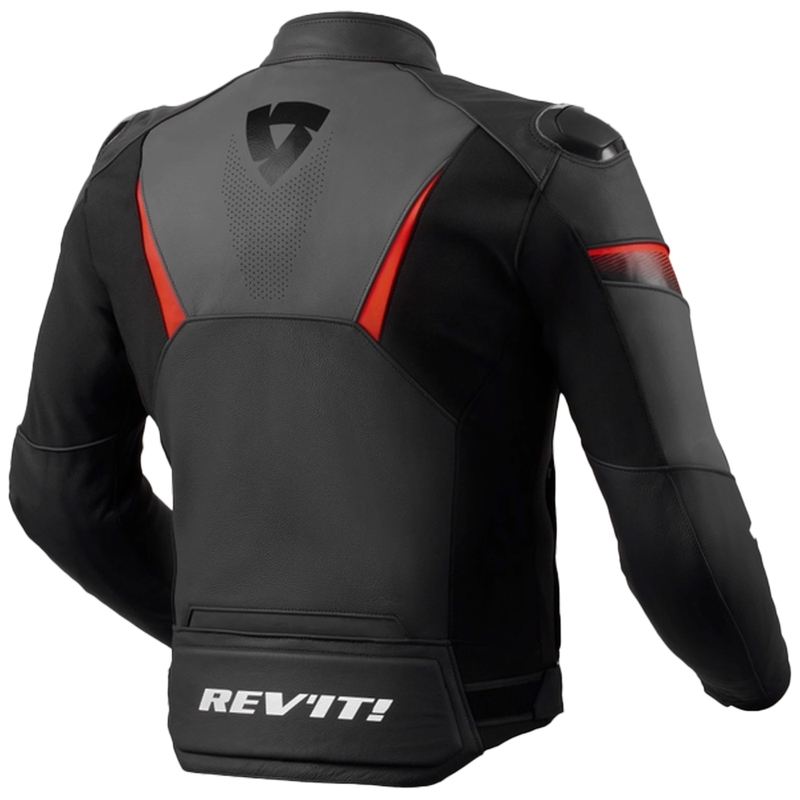 Кожено яке Revit Argon 2 черно и флуорово червено
