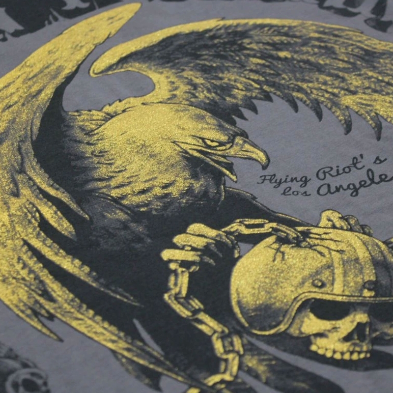 Тениска Yakuza Premium Born To Burn Flying Riots Los Angeles, тъмносива