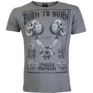 Тениска Yakuza Premium Rude and Rough Born to Burn - сива, Лос Анджелис