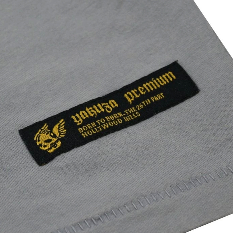 Тениска Yakuza Premium Rude and Rough Born to Burn - сива, Лос Анджелис
