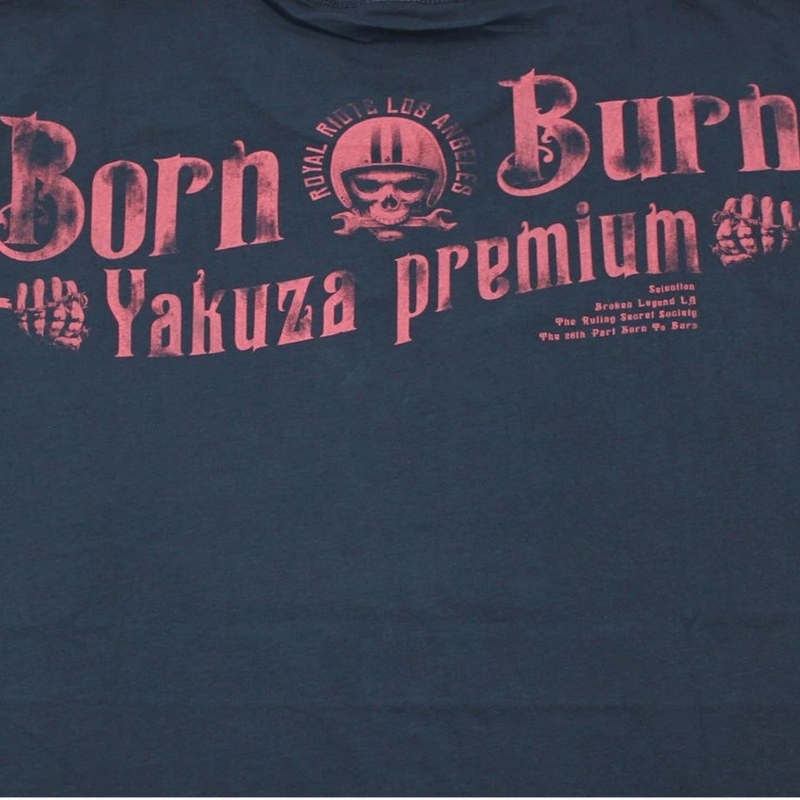 Тениска Yakuza Premium Hell Rider - Born to Burn, тъмносиня