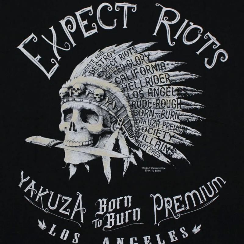 Тениска Yakuza Premium Expect Riots - черна, Лос Анджелис