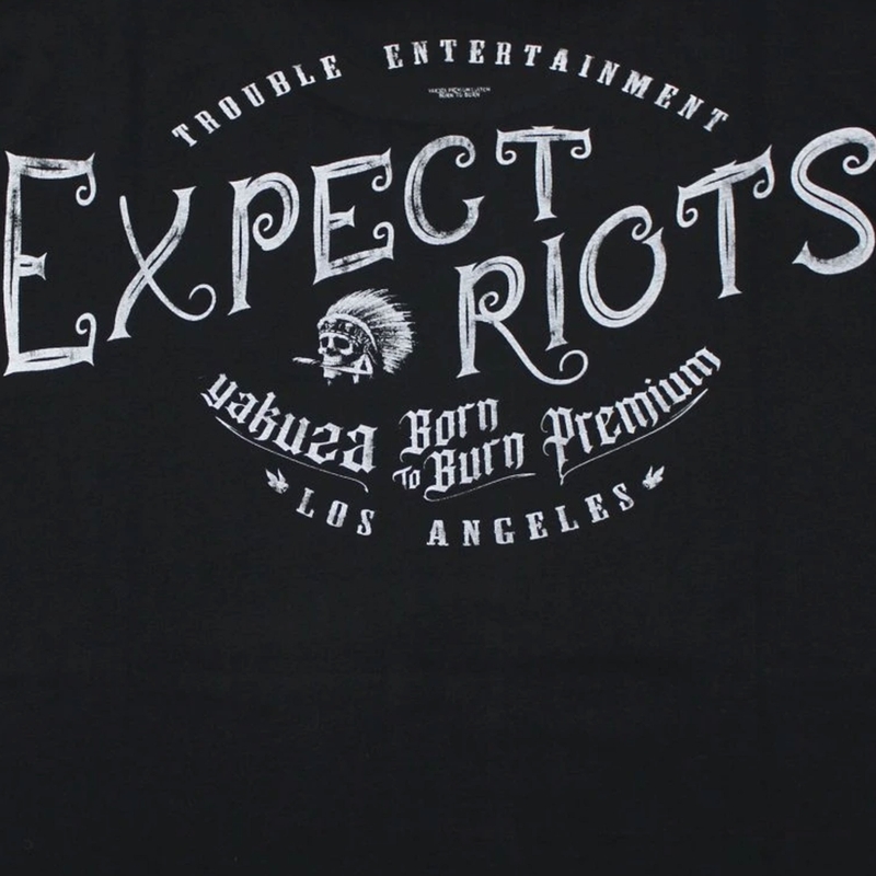 Тениска Yakuza Premium Expect Riots - черна, Лос Анджелис