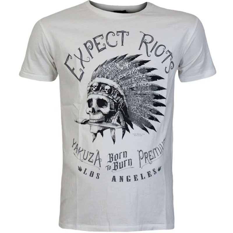 Тениска Yakuza Premium Expect Riots - бяла, Лос Анджелис
