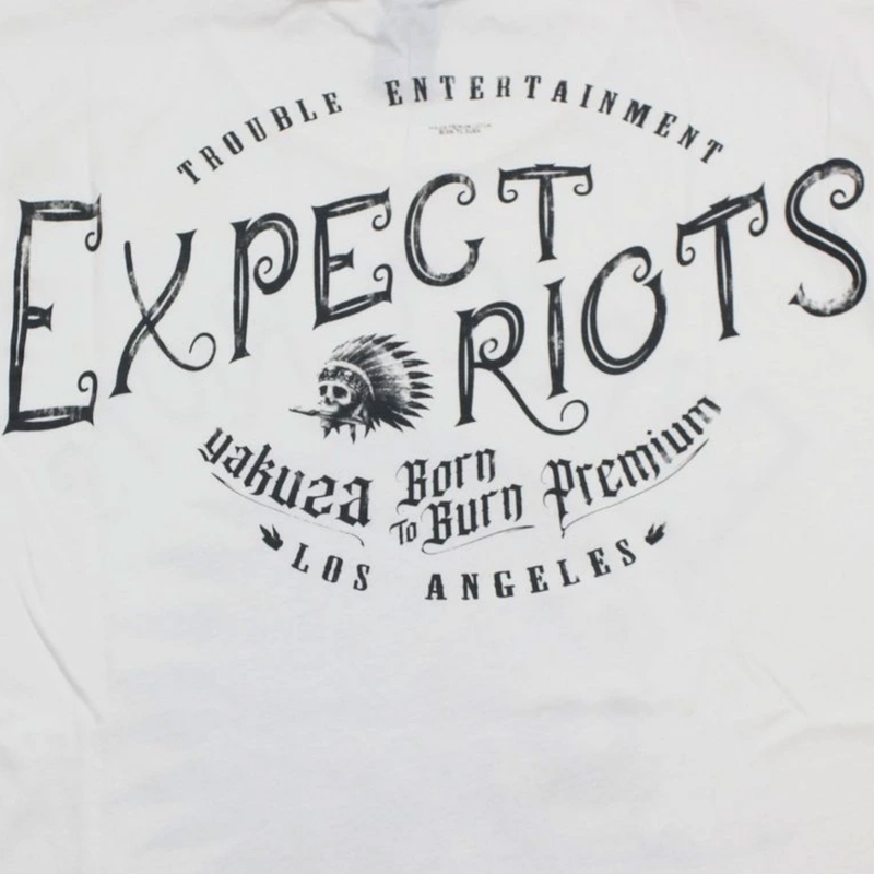 Тениска Yakuza Premium Expect Riots - бяла, Лос Анджелис