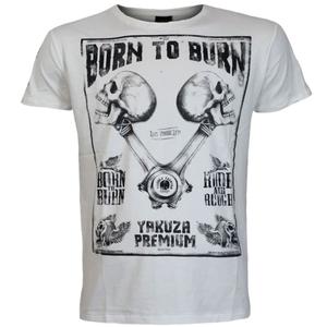 Тениска Yakuza Premium Rude and Rough Born to Burn - бяла, Лос Анджелис