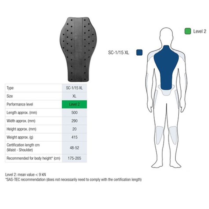 Протектор за гръб Sas-Tec Level 2 SC-1/15 черен