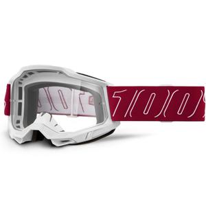 100% Accuri 2 Redline мотокрос очила с прозрачен плексиглас