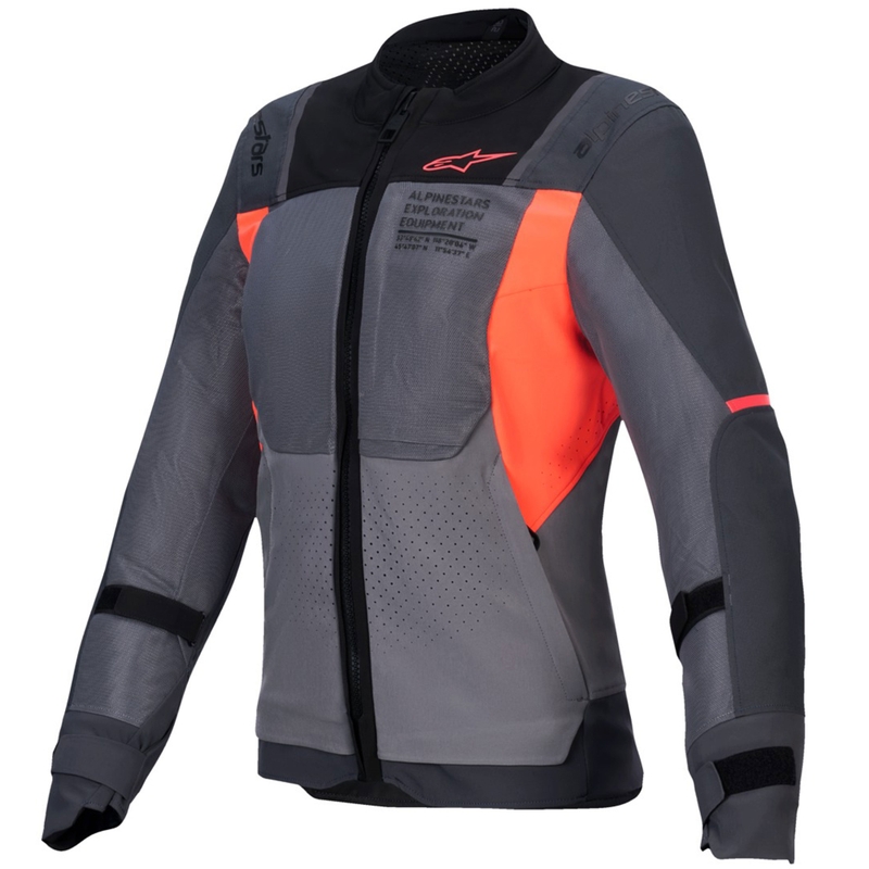 Дамско мотоциклетно яке Alpinestars Stella ST-2 Air, сиво-тъмносиво-флуоресцентно коралово