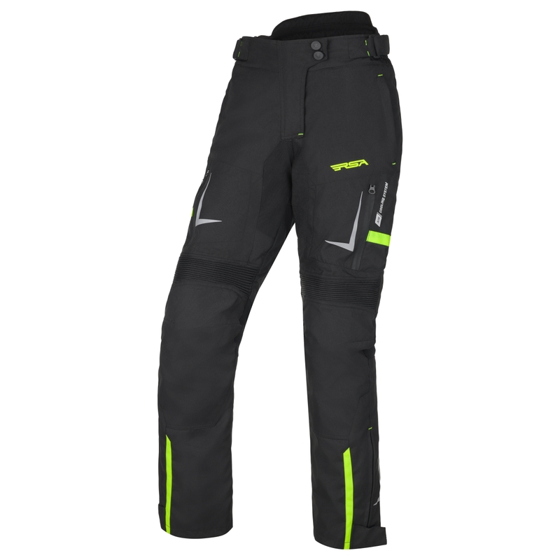 Дамски мотоциклетни шорти RSA EXO 2, черно-флуоресцентно жълто