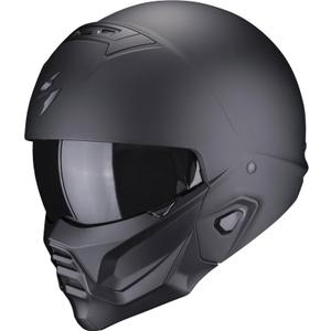 Отворена мотоциклетна каска с маска Scorpion EXO-COMBAT II, плътно черно матово