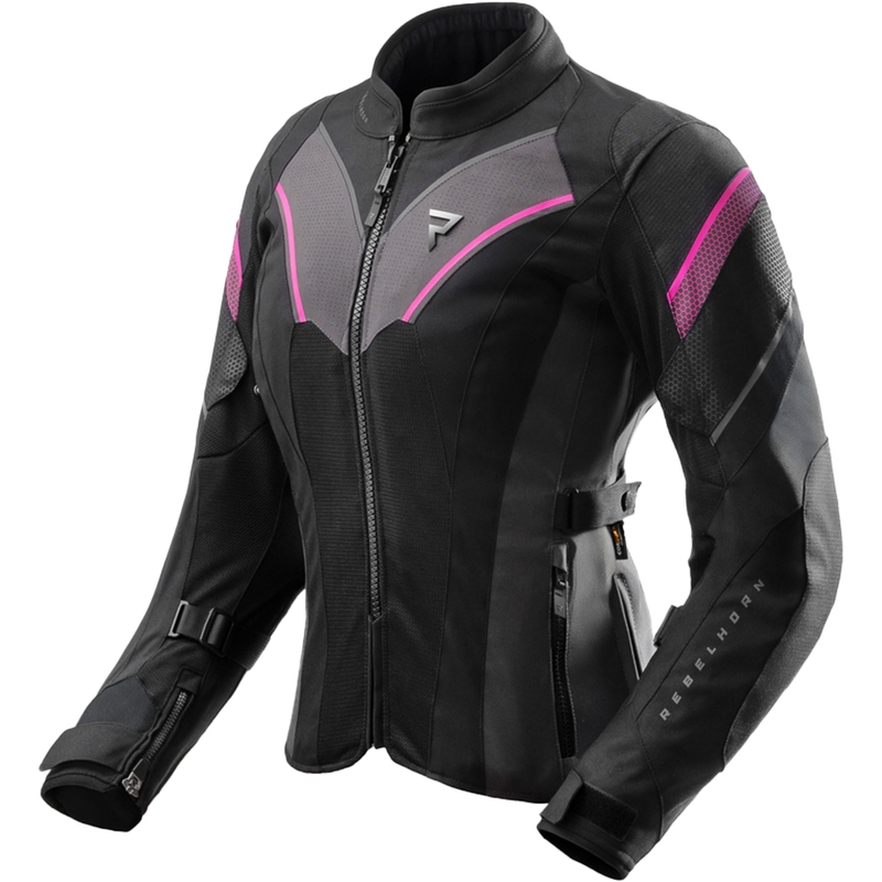 Мотоциклетно яке Rebelhorn Hiflow V Black-Grey-Pink за жени