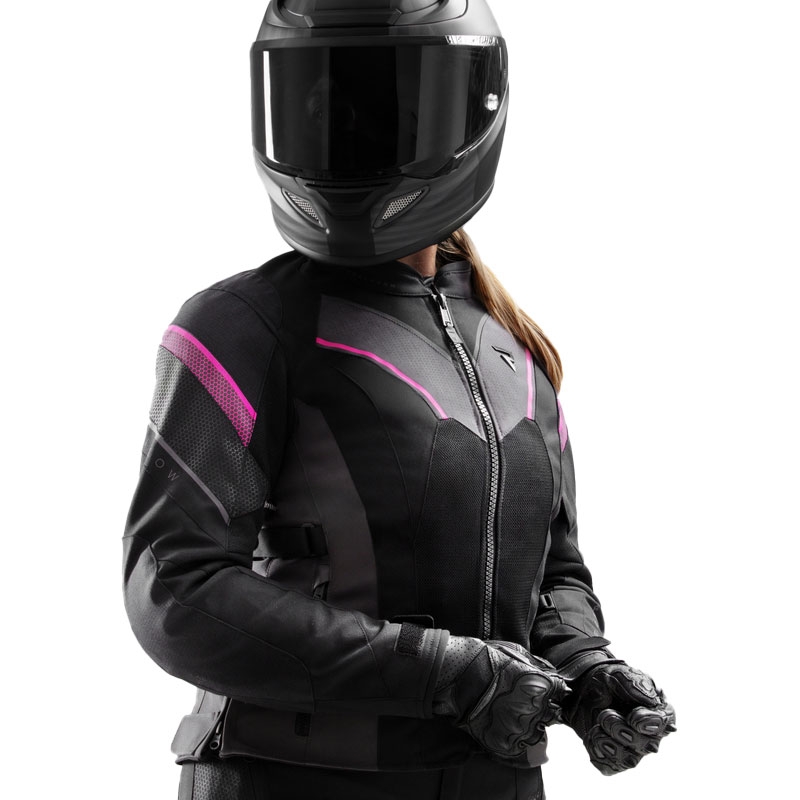 Мотоциклетно яке Rebelhorn Hiflow V Black-Grey-Pink за жени