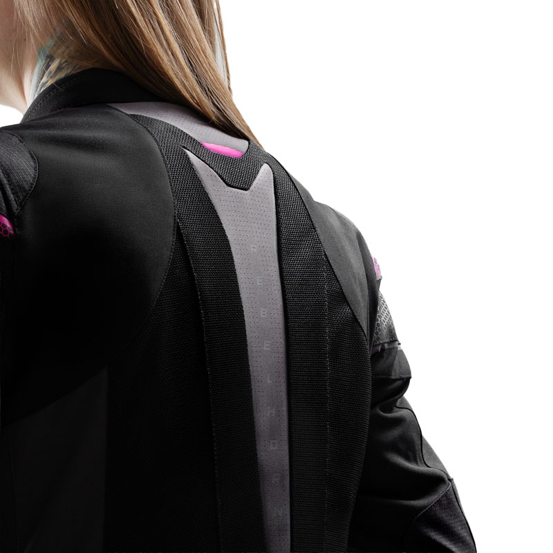 Мотоциклетно яке Rebelhorn Hiflow V Black-Grey-Pink за жени