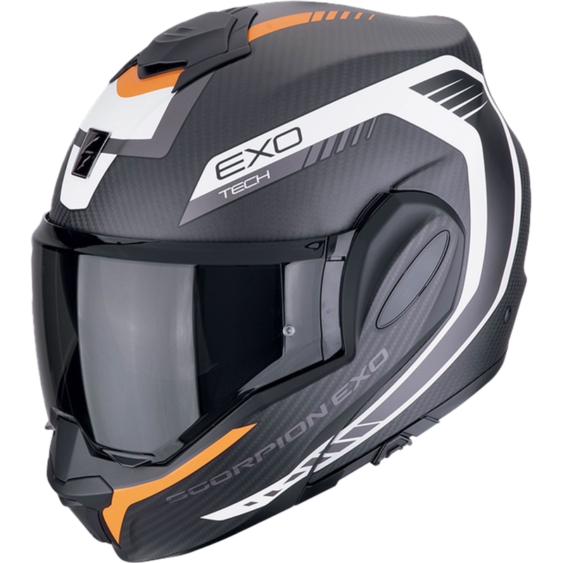 Сгъваема мотоциклетна каска Scorpion EXO-TECH EVO CARBON COSY матова черно-оранжева