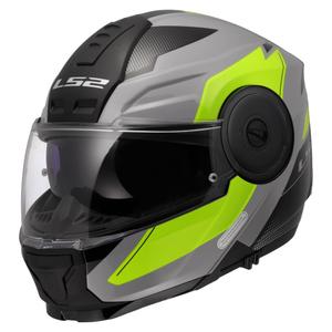 Мото каска с отваряне LS2 FF902 Scope II Duria сиво-флуоресцентно жълто