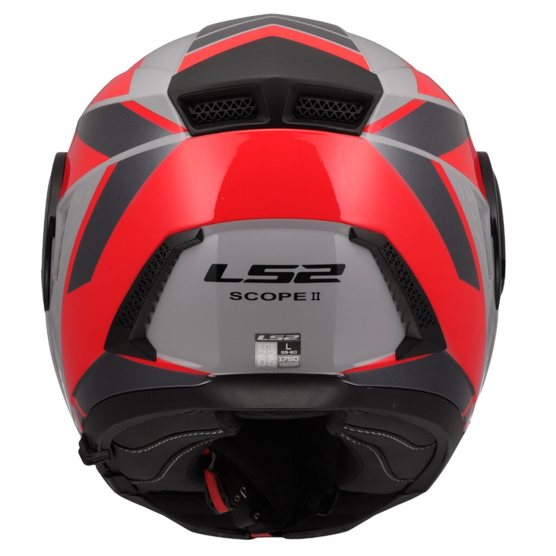 Мото каска с отваряне LS2 FF902 Scope II Oxyd сиво-червена
