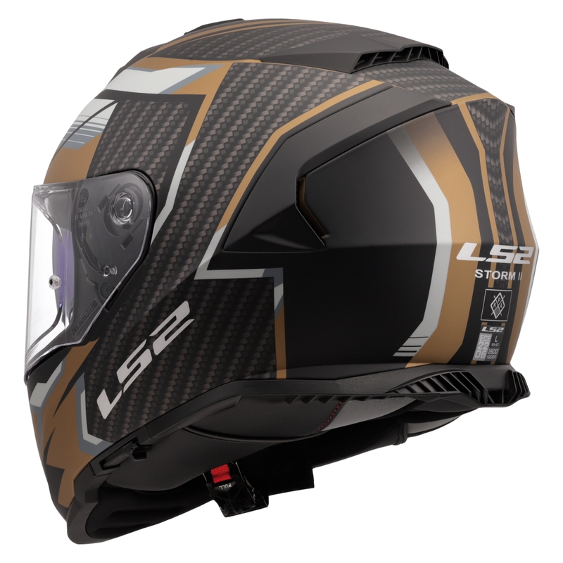 LS2 FF800 Storm II Tracker каска за мотоциклет с пълно лице, черно-златна
