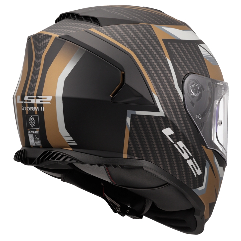 LS2 FF800 Storm II Tracker каска за мотоциклет с пълно лице, черно-златна