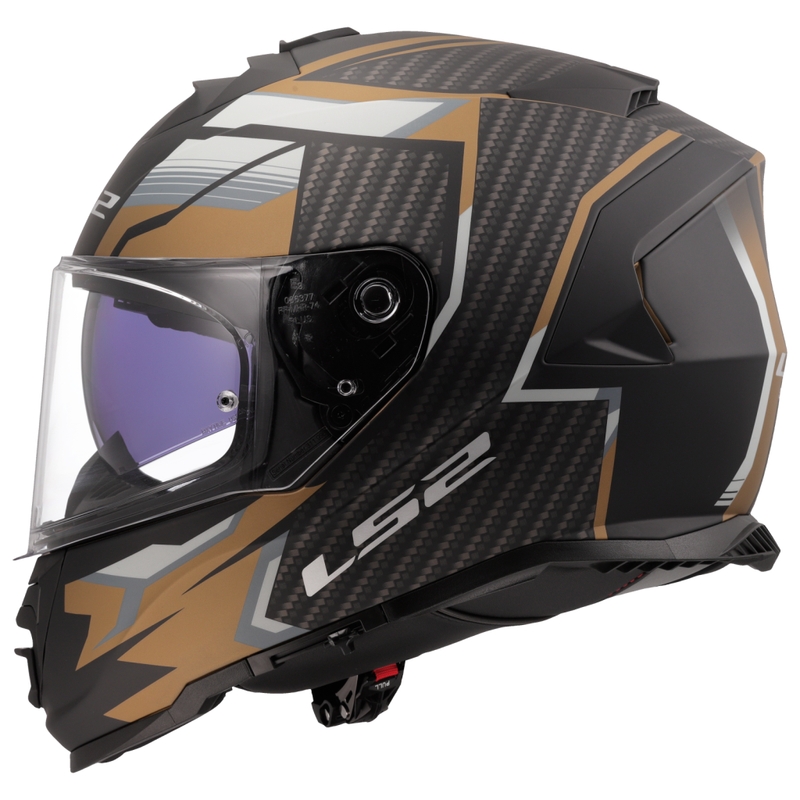 LS2 FF800 Storm II Tracker каска за мотоциклет с пълно лице, черно-златна