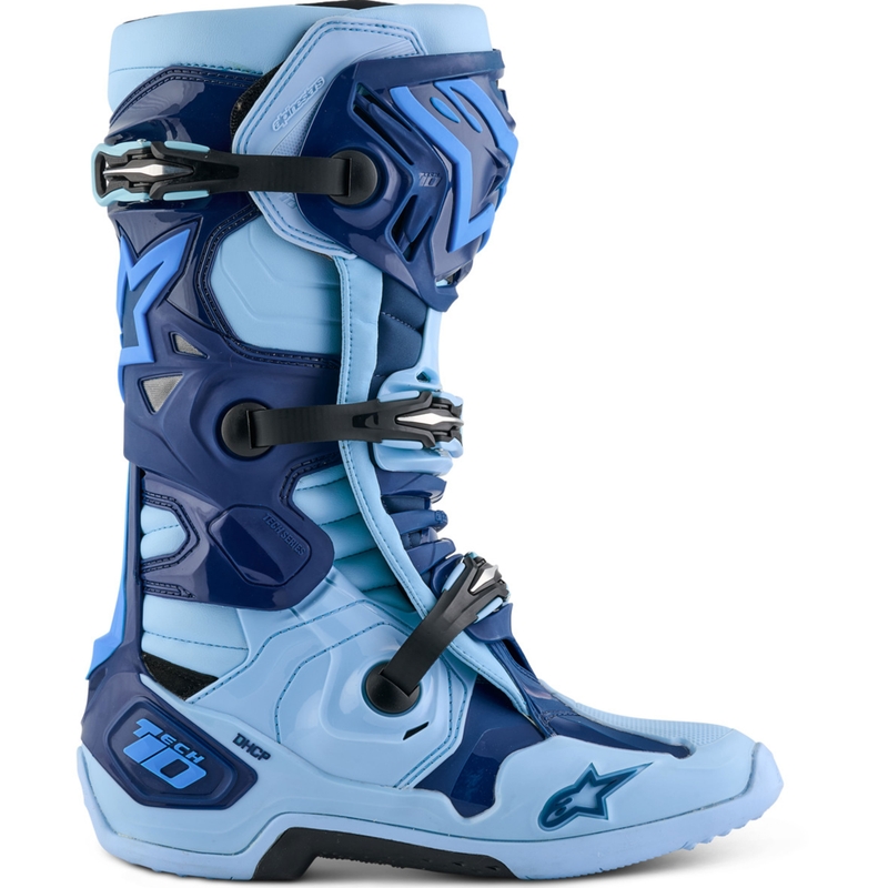 Мотоциклетни ботуши Alpinestars Tech 10 Limited Edition Steelers, синьо-светло сини