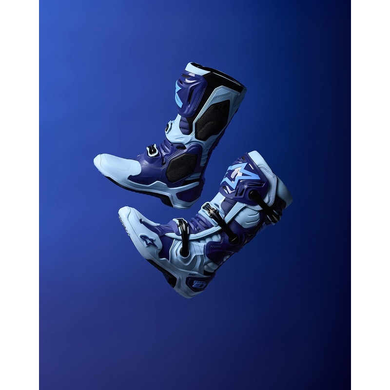 Мотоциклетни ботуши Alpinestars Tech 10 Limited Edition Steelers, синьо-светло сини