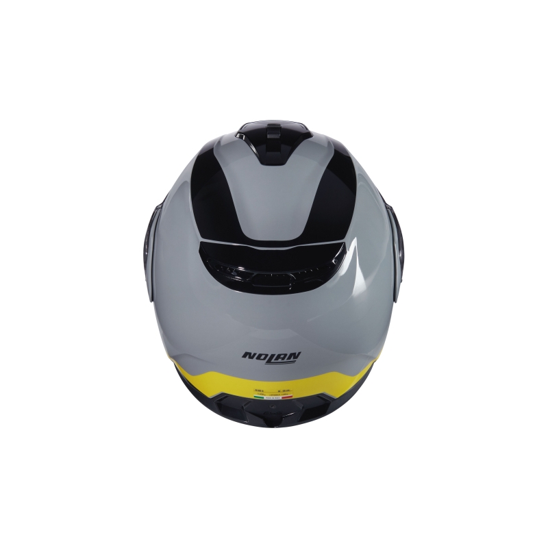Мото каска Nolan N100-6 Incognito N-COM 346, сиво-черно-жълта