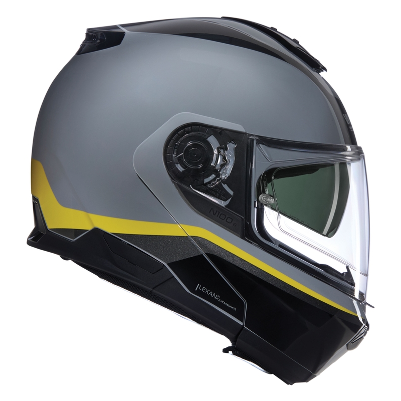 Мото каска Nolan N100-6 Incognito N-COM 346, сиво-черно-жълта