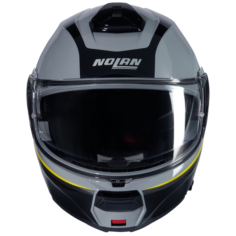 Мото каска Nolan N100-6 Incognito N-COM 346, сиво-черно-жълта