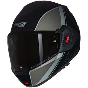 Мото каска Nolan N120-1 Verniciatura Speciale N-COM 341, с отваряща се врата, черно-сива