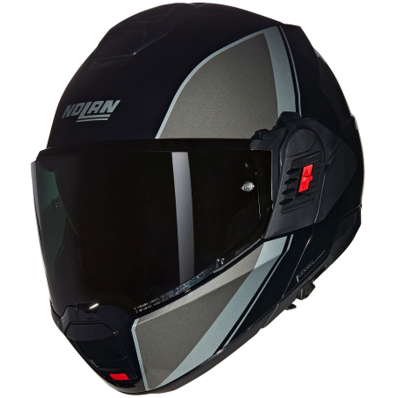 Мото каска Nolan N120-1 Verniciatura Speciale N-COM 341, с отваряща се врата, черно-сива