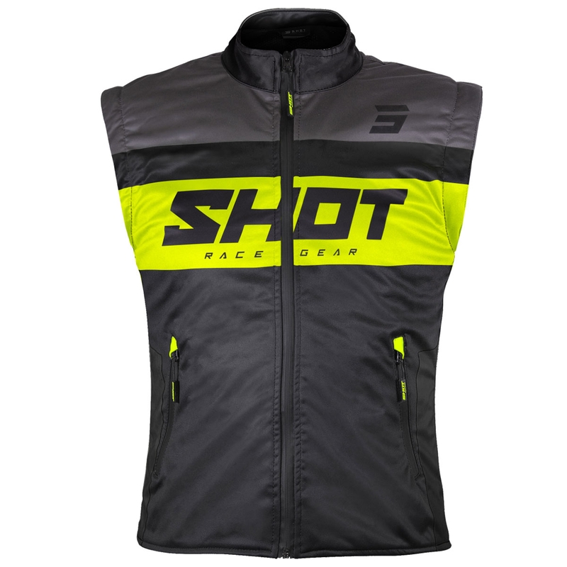 Мотоциклетна жилетка Shot Bodywarmer Lite, черно-флуоресцентно жълта