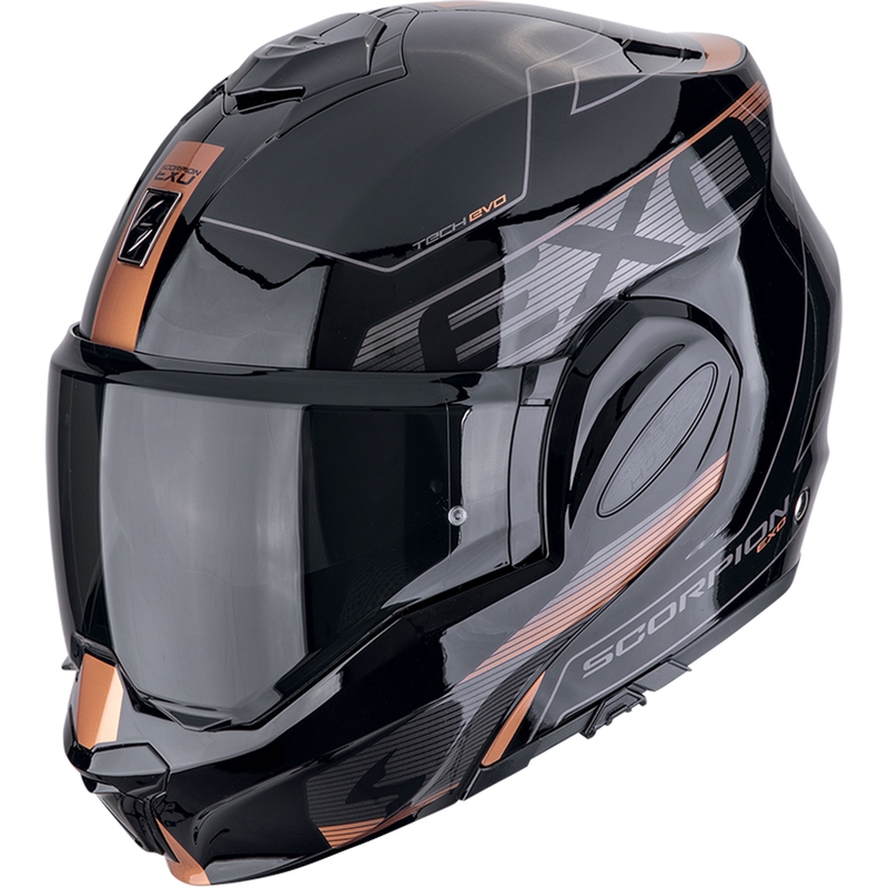 Сгъваема мотоциклетна каска Scorpion EXO-TECH EVO TRAVELLER черно-медна