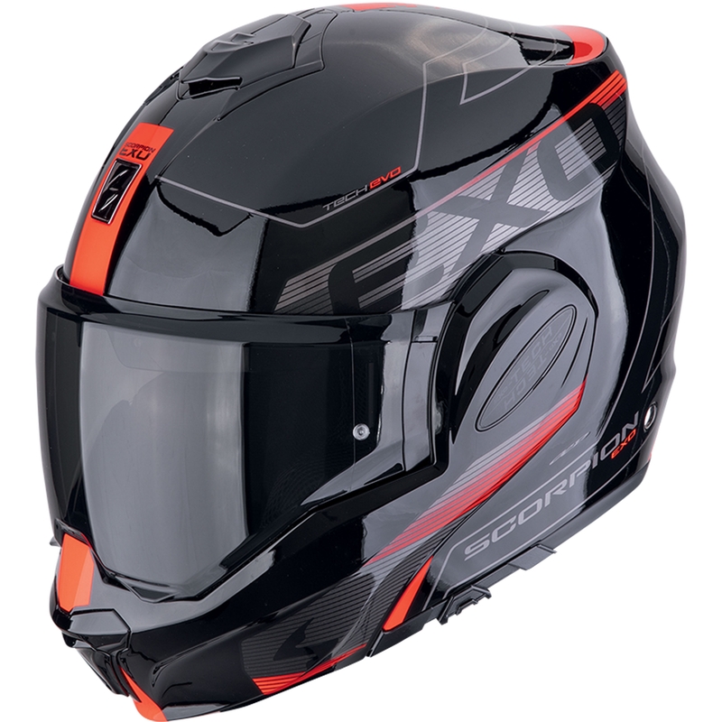 Сгъваема мотоциклетна каска Scorpion EXO-TECH EVO TRAVELLER черно-червена