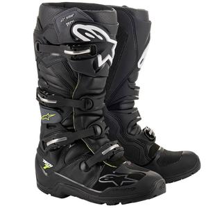 Мотоциклетни ботуши Alpinestars Tech 7 Enduro Drystar, черно-сиво-флуоресцентно жълто