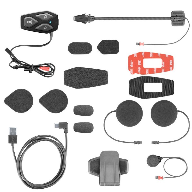 Bluetooth слушалки за затворени и отворени каски Interphone U-COM3 с HD високоговорители