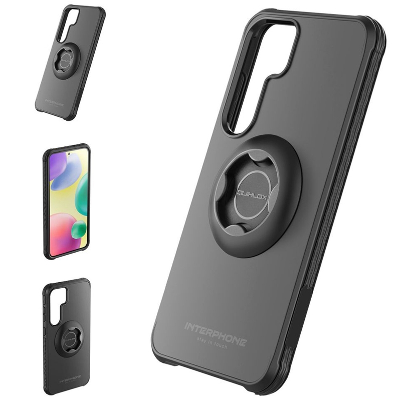Защитен калъф Interphone QUIKLOX Tetraforce за Samsung Galaxy S25, черен