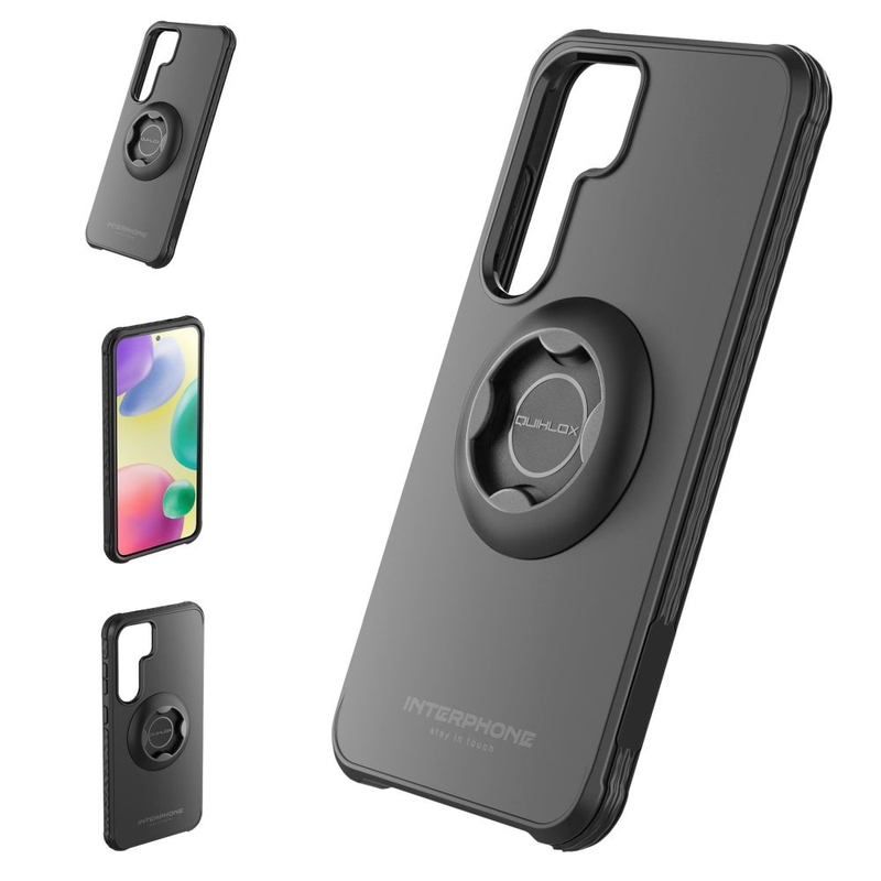 Защитен калъф Interphone QUIKLOX Tetraforce за Samsung Galaxy S25 Plus, черен